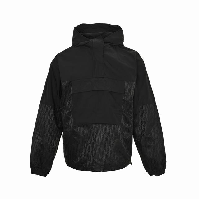 Dior Half-Zip Embroidered Pattern All-Over Print Windbreaker Jacket. Original pu