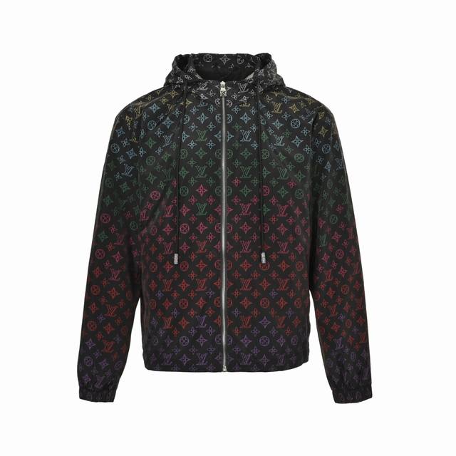 Louis Vuitton Gradient Monogram Hooded Jacket (Ddd) Crafted from polyester fabri