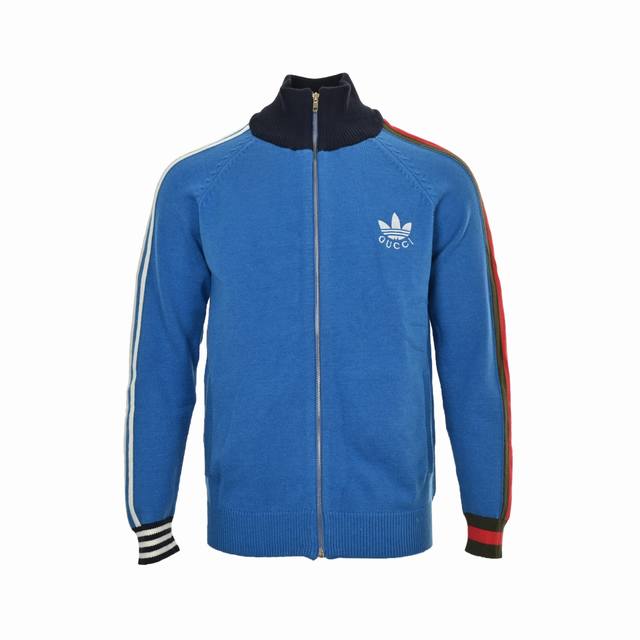 Gucci & Adidas 25Ss Collaboration Trefoil Embroidered Knit Cardigan. Adidas and