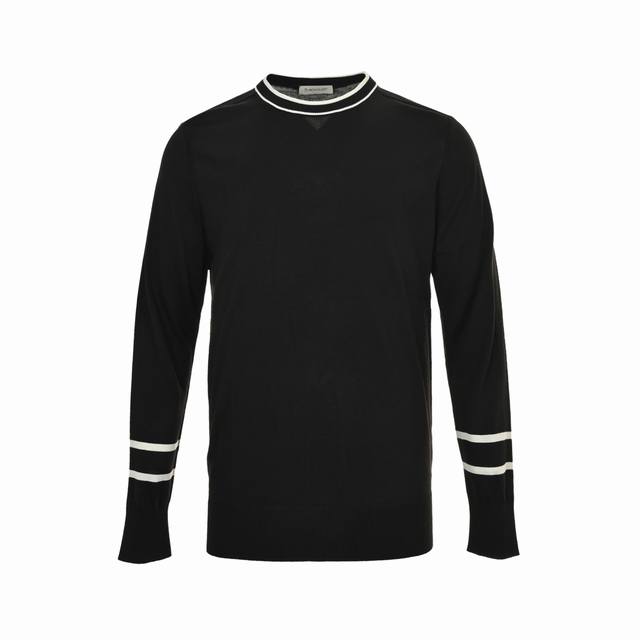 Moncler Striped Silk Knit Sweater (Made of mulberry silk, skin-friendly and brea