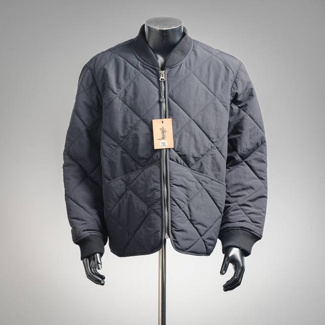 Stussy 23Fw Stussy Black 8 Billiards Zipper Liner Jacket Ball Quilted Liner Jack