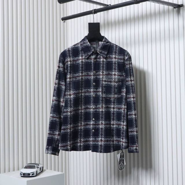 Chromehearts all-over print long-sleeved shirt, custom-made jacquard fabric, ver