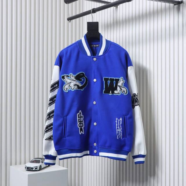 Off-White Blue and White Appliqu