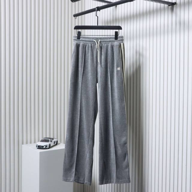 Celine Grey Arc de Triomphe Embroidered Trousers (Ddd) Made with custom double-l