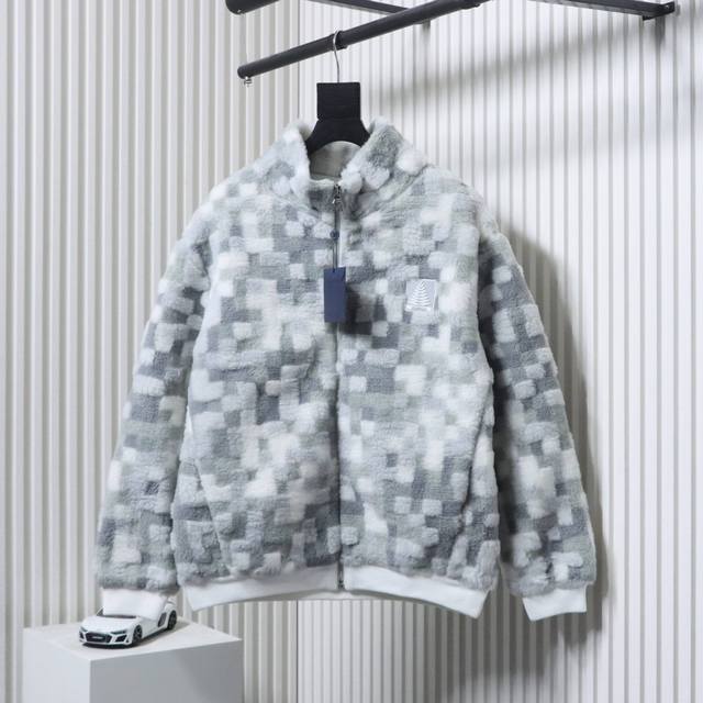 Louis Vuitton LV Ski Mosaic Square Stand Collar Cashmere Jacket Ddd. Custom-made