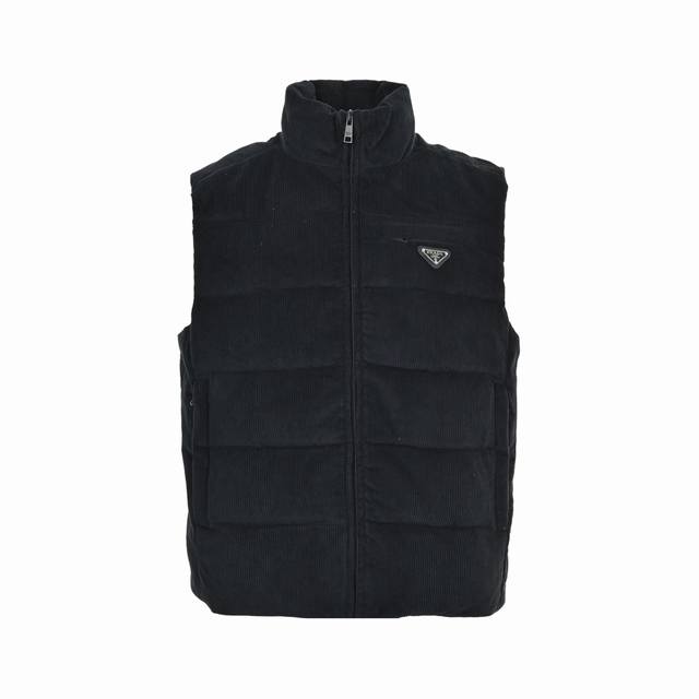 Prada Corduroy Stand Collar Down Vest, available on (official website) for 23,79