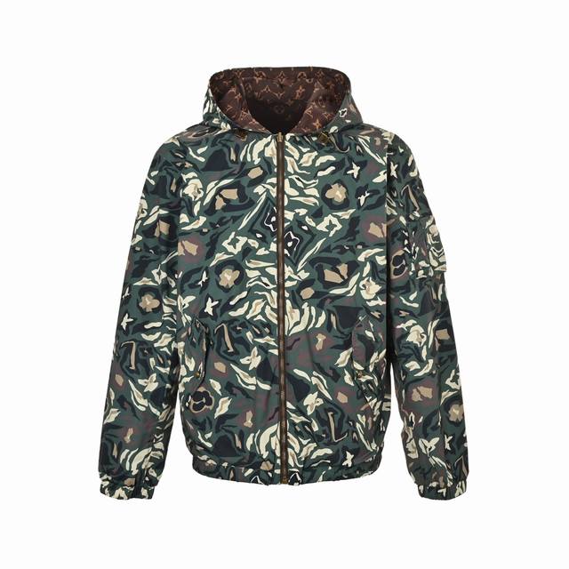Louis Vuitton Camouflage Monogram Reversible Windbreaker Jacket. Originally purc