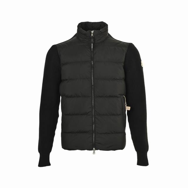 Moncler Knit-Patch Down Jacket This classic Moncler design features a down-fille