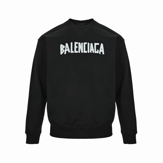 Balenciaga 24Fw Tape-print Crew Neck Sweatshirt Autumn/Winter New Arrival, Loose