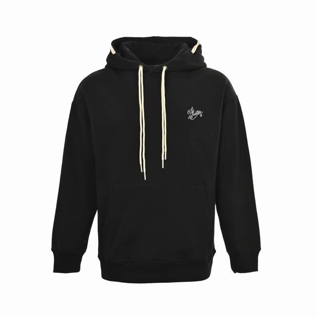 Louis Vuitton 25Fw Embroidered Logo Hoodie. Made of imported high-density pure c
