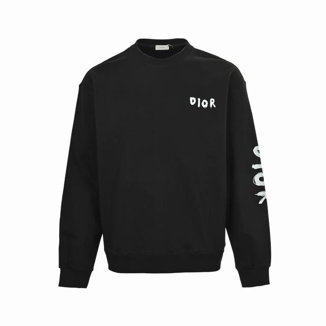 Dior 25Fw Crew Neck Sweatshirt with Letter Print on Arms (Ddd) 480G High-Grade C