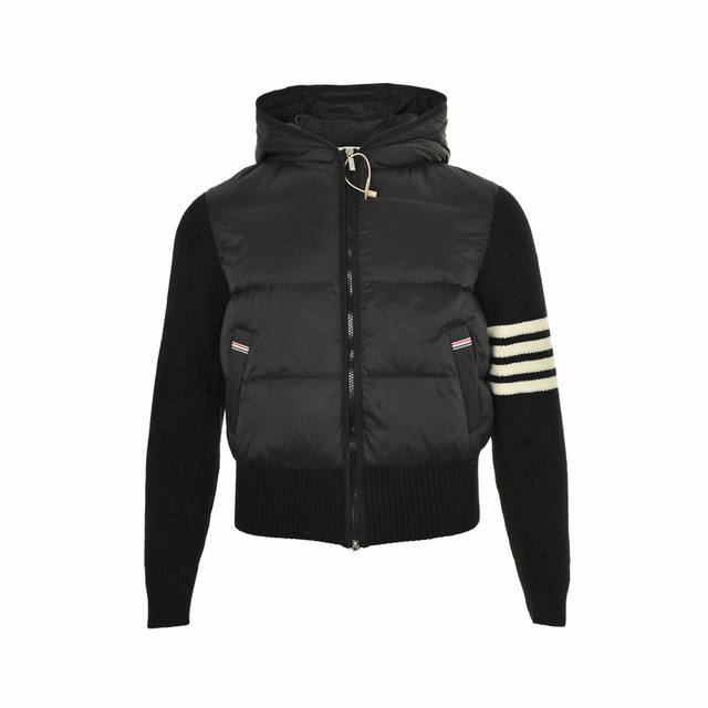 Thom Browne Four-Stripe Knit Patchwork Down Jacket New Arrival Thombrowne T-bran