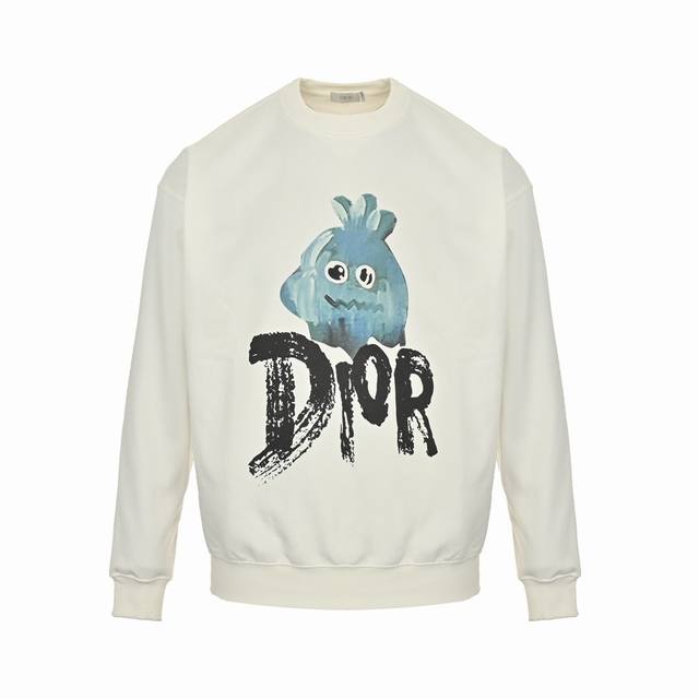 Dior 24Fw Carrot Head Print Crew Neck Sweatshirt. Original fabric, same style as