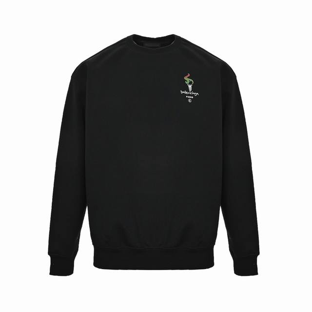Balenciaga Torch Letter Print Crew Neck Sweatshirt (Ddd) - High-grade grey, unis