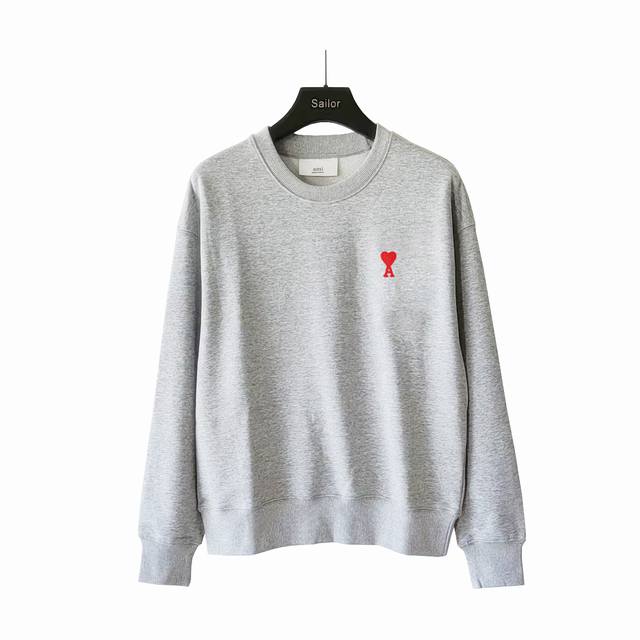 Real shot details + size chart Ami Ss Macaron Heart Embroidered Crew Neck Sweats