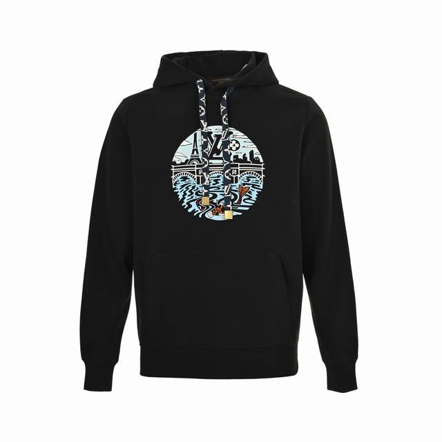 Louis Vuitton 25Fw Koi Fish Landscape Print Hooded Sweatshirt. This new LV sweat