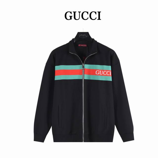 Gucci 25Fw Red and Green Striped Zip-Up Jacket. Distinguishing itself from commo