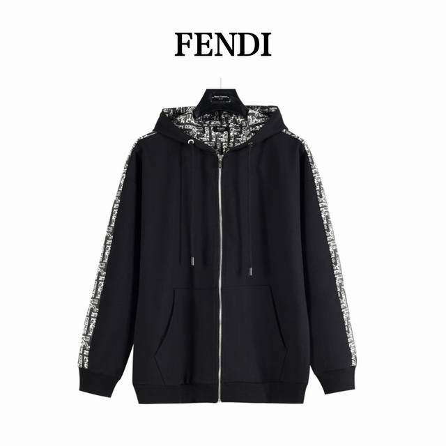 Fendi 25Fw All-over Double F Hooded Jacket (Ddd) Made of lightweight fleece cott