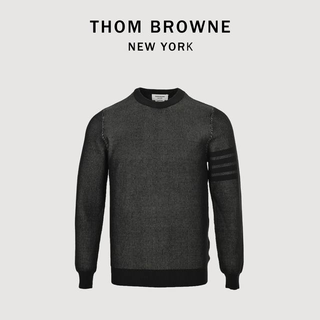 Thom Browne TB 24Fw Striped Crew Neck Sweater. This series uses 48-count, two-pl