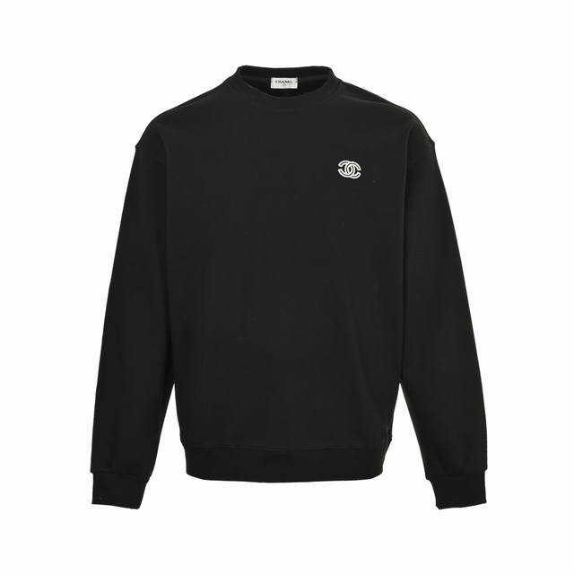 Chanel 25Fw Embroidered Logo Crew Neck Sweatshirt (Ddd) 480G High-Grade Combed C