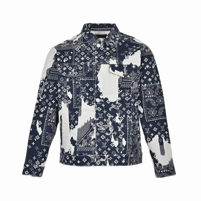 Louis Vuitton Paisley Denim Jacket (Ddd). Made with custom-woven cotton twill de