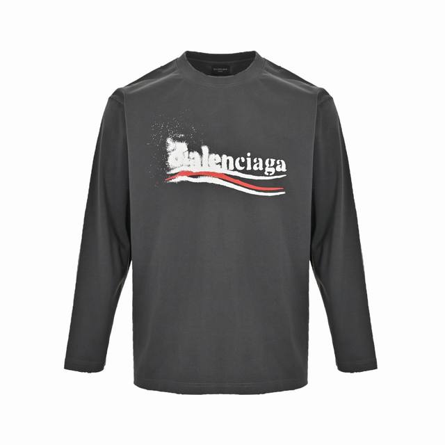 Balenciaga 24Fw Blurred Coca-Cola Print Long-Sleeve T-Shirt. Original product pu