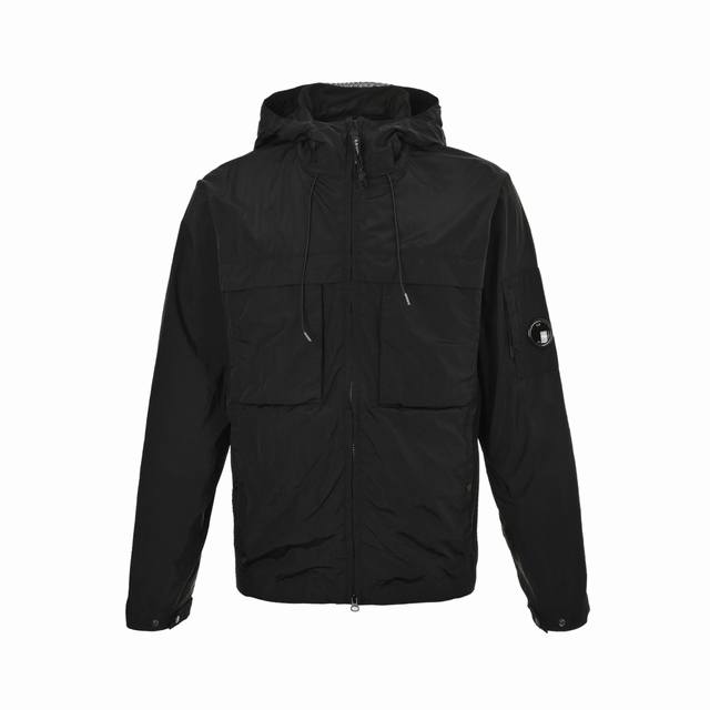 C.P30Fw Metallic Nylon Pleated Hooded Jacket (Ddd) Made with specially customize