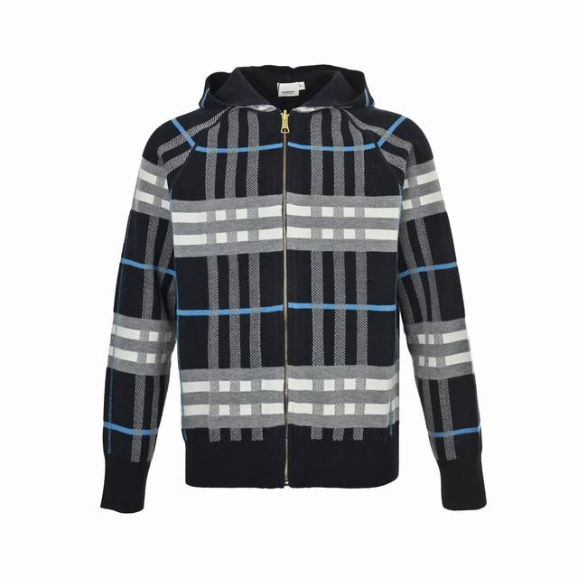 Burberry Horseman Jacquard Check Reversible Sweater Cardigan Original Replica Ve