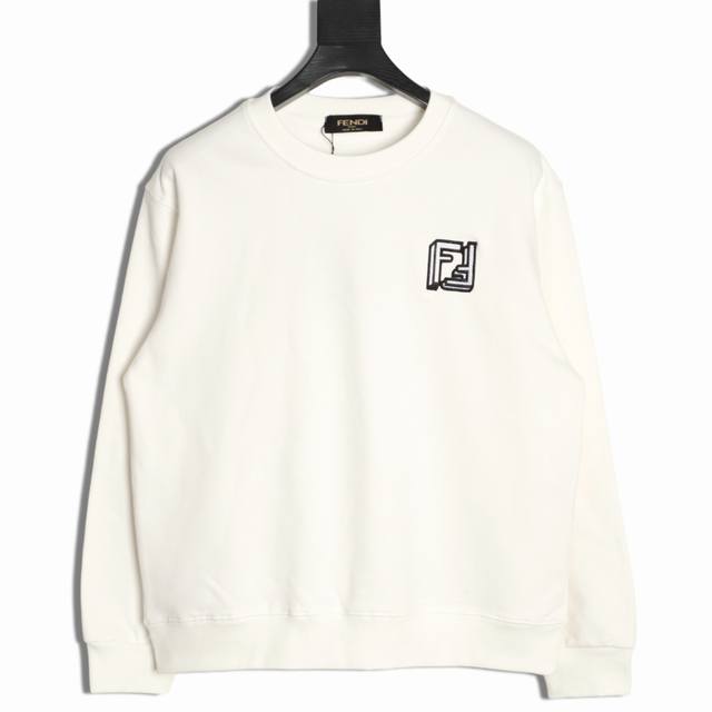 Fendi 25Fw Inverted Letter Crew Neck Sweatshirt (Ddd) 480G High-Grade Combed Cot