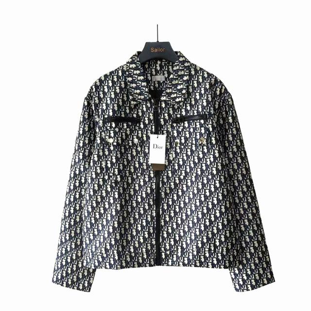 Real shot details + size chart. Dior 24Ss all-over monogram logo denim jacket. H