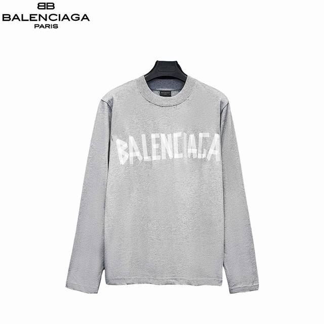 Balenciaga Distressed Washed Logo Long-Sleeve Shirt (Ddd) - Limited-time offer!