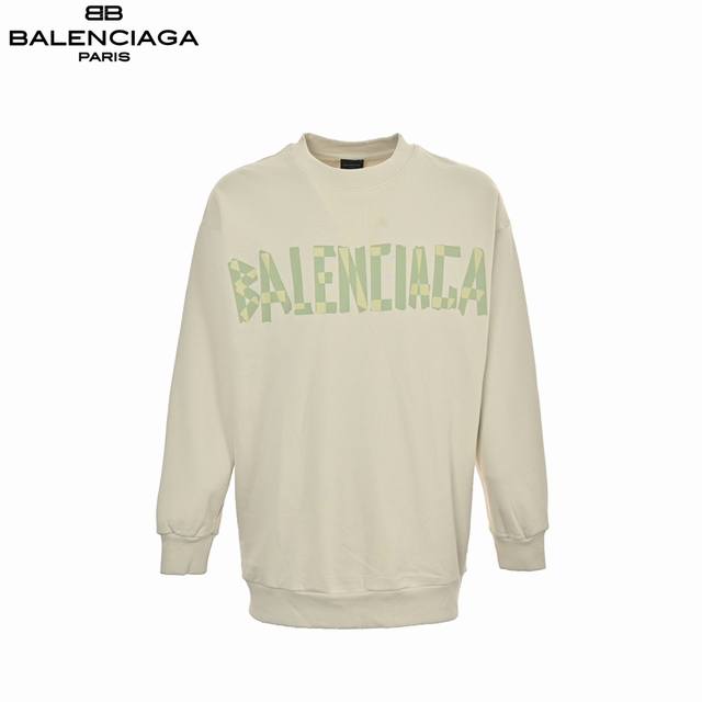 Balenciaga 24Fw Masking Tape Print Crew Neck Sweatshirt Os The fit is really cha