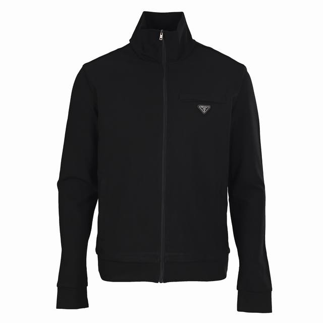 Prada Triangle Logo Zipper Casual Jacket Set (Ddd). Made with custom-designed li