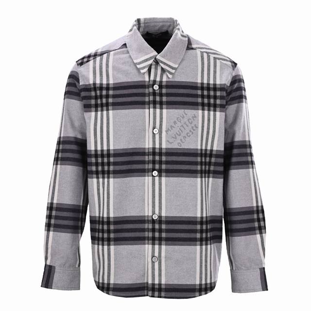 Louis Vuitton Lv Check Letter Flannel Shirt Jacket Ddd. Custom-dyed 100% cotton