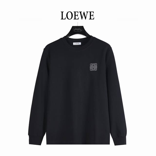 Loewe 25Fw Long-Sleeve T-Shirt with Embroidered Logo and Letters on the Chest. A