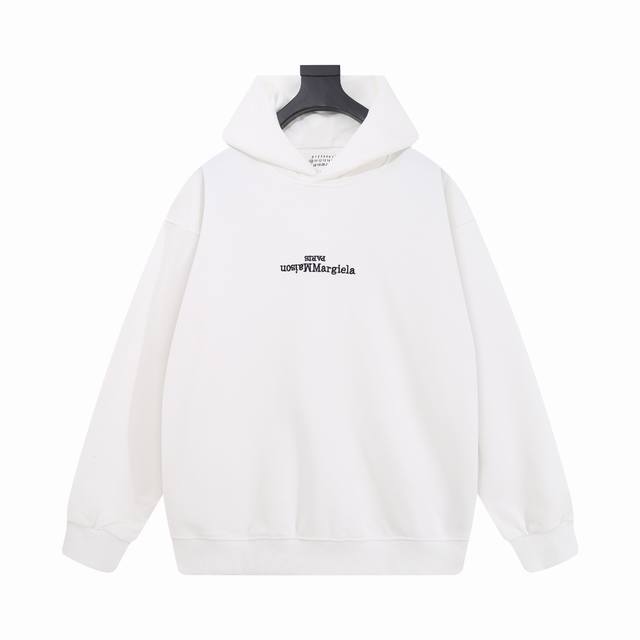 High-quality Maisonmargiela embroidered reverse letter hoodie, unisex. Made with