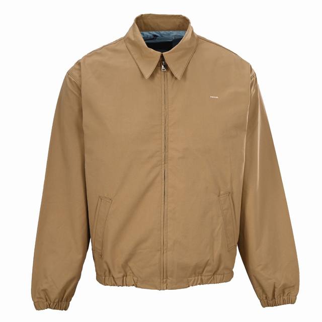 Prada Prd Small-print khaki retro jacket Ddd. Made from high-count long-staple c