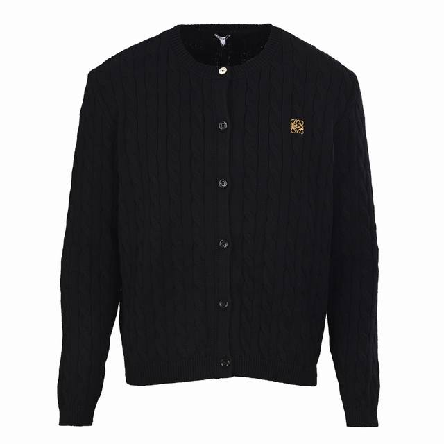 Loewe Anagram Gold Label Embroidered Cable Knit Cardigan (Ddd) Made with custom-
