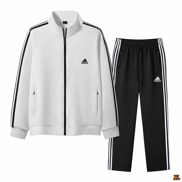 Adidas Exclusive Real Shot of New Autumn High-Quality Three-Stripe Stand Collar