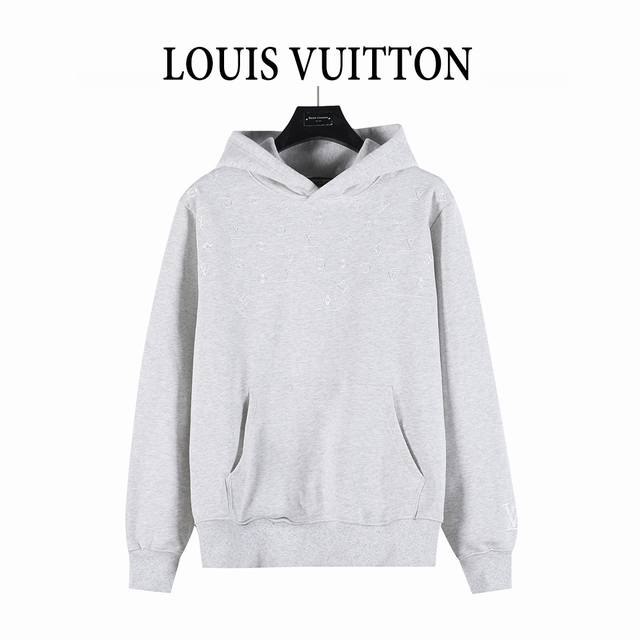 Louis Vuitton 25Fw Dark Pattern Monogram Embroidered Hooded Sweatshirt Fleece-li