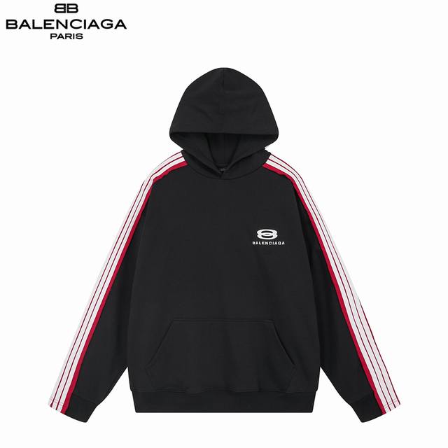 Balenciaga 25Fw Patchwork Ribbed Hooded Sweatshirt Exclusive custom-woven G doub