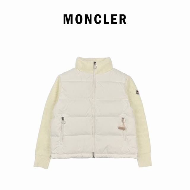 Checkered Knit Style Moncler 24S New Sleeve Patchwork Knit Stand Collar Lightwei
