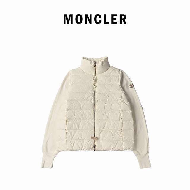 Moncler 24S New Sleeve Patchwork Knit Stand Collar Lightweight Down Jacket Ddd: