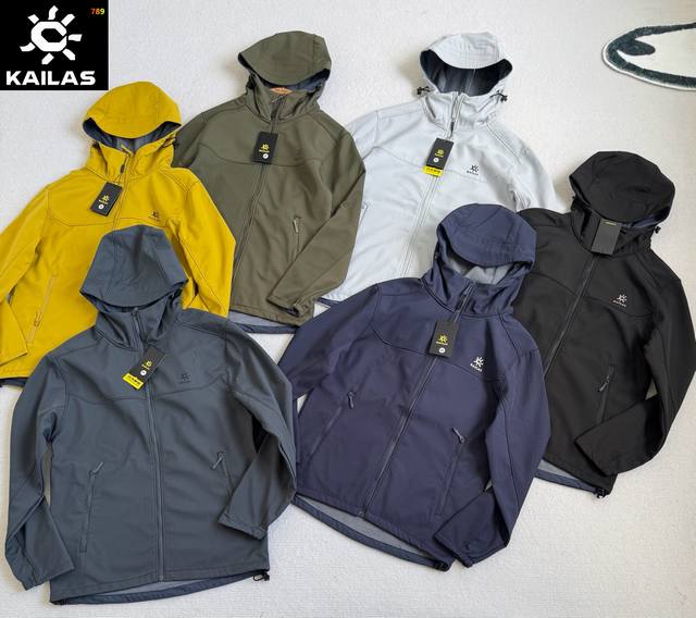 Kailas 25Ss Autumn New Lightweight Softshell Fleece Hooded Jacket with Simple Sm