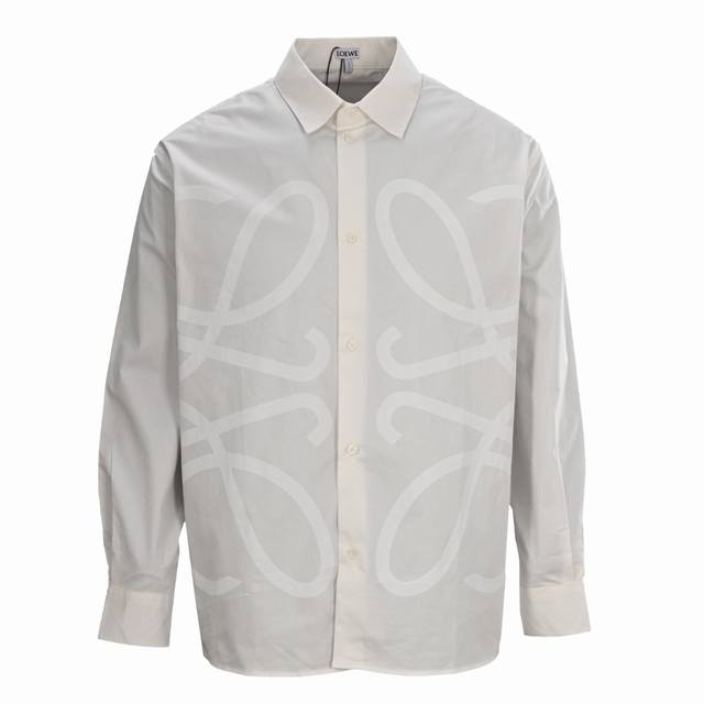 Loewe Anagram Floral Pattern Long-Sleeve Shirt (Ddd). Custom cloud-patterned mem