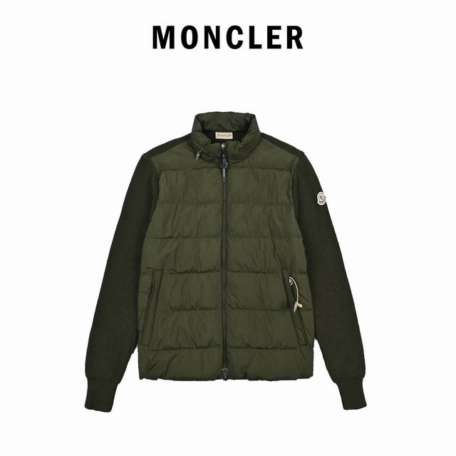 Knit Down Jacket -------- This wool cardigan features a classic Moncler design w