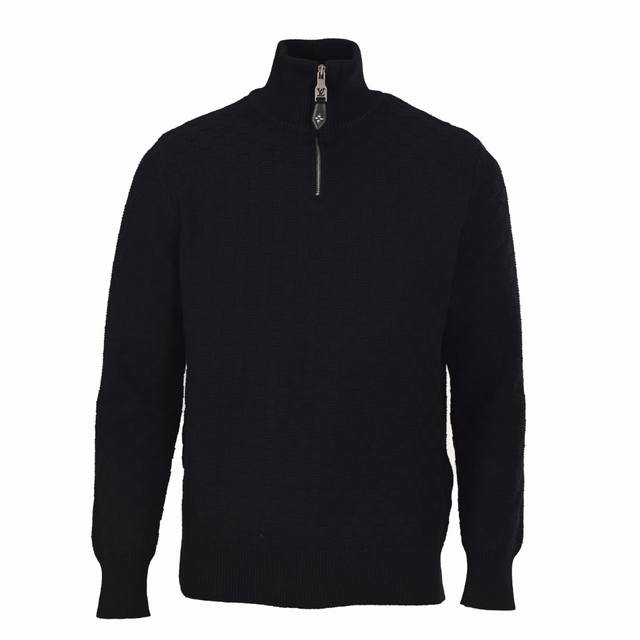 Louis Vuitton Lv Checkered Stand Collar Zipper Knit Sweater. Authentic product p