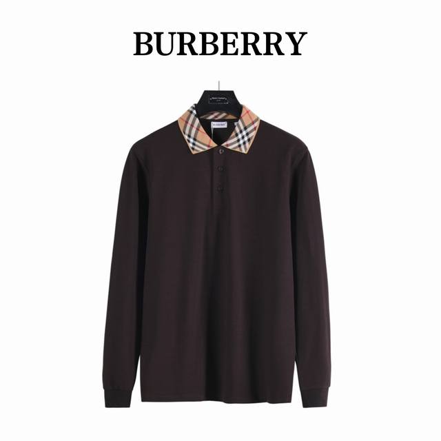 Burberry 25Fw Check Collared Long-Sleeve Polo Shirt. Made with custom fabric. In