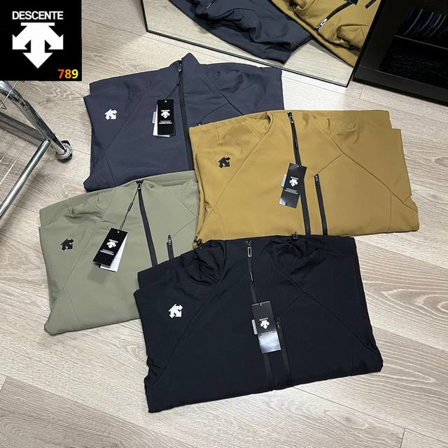 2025 Autumn/Winter New Descente Four-Color Hooded Fleece Softshell Couple Jacket