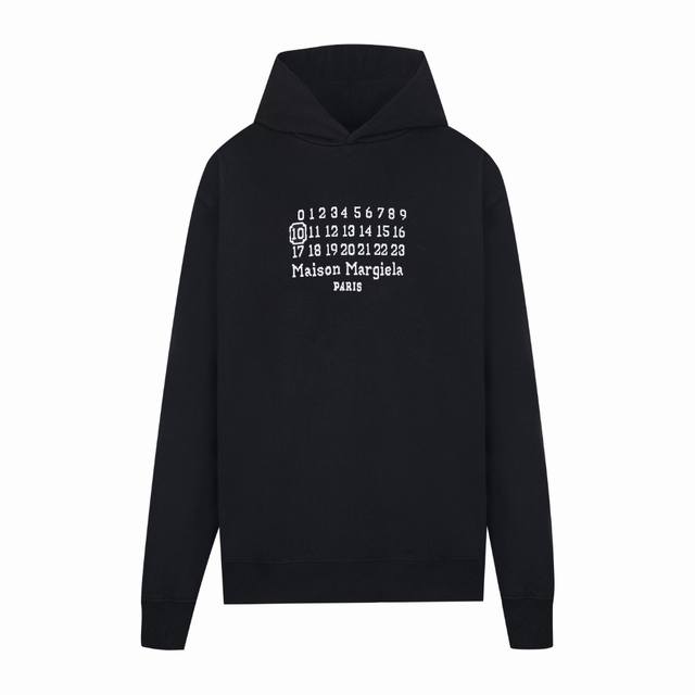 High-quality Maisonmargiela embroidered number and letter hoodie, unisex. Made w